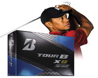 Tiger Woods plays the Bridgestone Tour B XS golf ball 